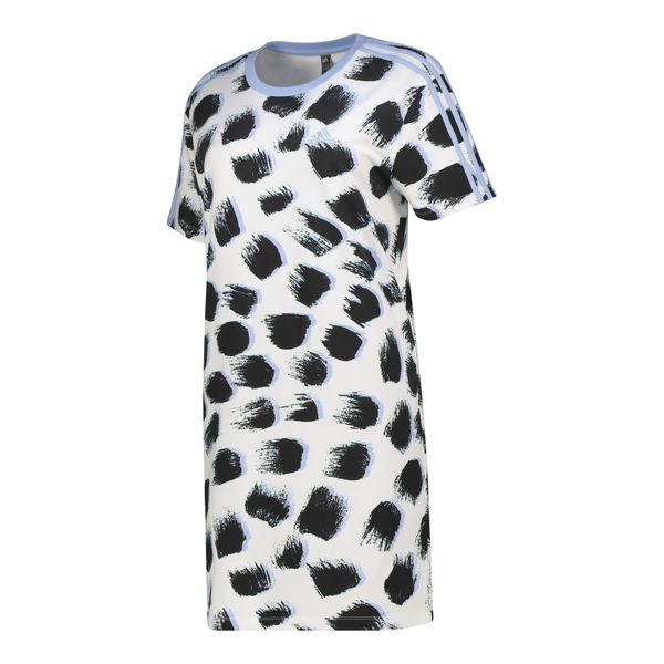 adidas Sportswear 3-Stripes Animal Print Boyfriend T-Shirt Dress - White