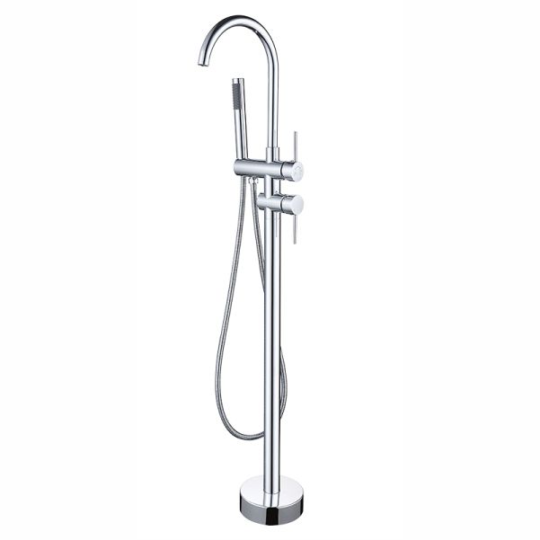 Chrome Freestanding Bath Tap With Handle
