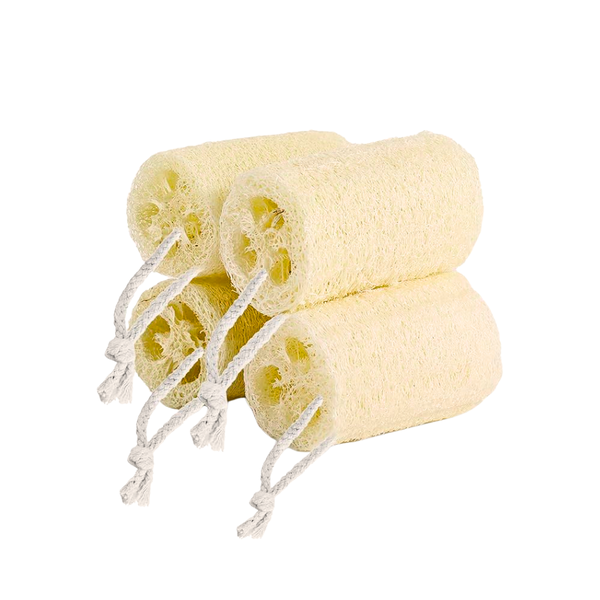 Bestby - 4PCS Natural Loofah Sponges Eco-Friendly Bath &amp; Kitchen Scrubbers