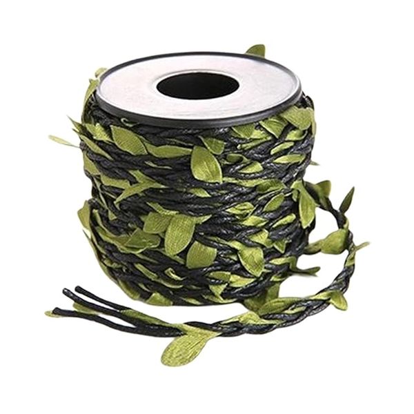 2 Green Leaf Ribbon/Rope for Crafts 2m.