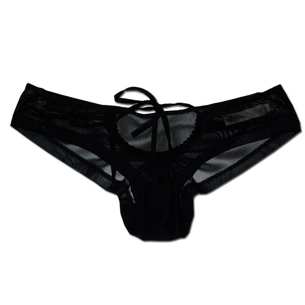 Nucleus Peek - A - Boo Bikini Mesh Panties in Black