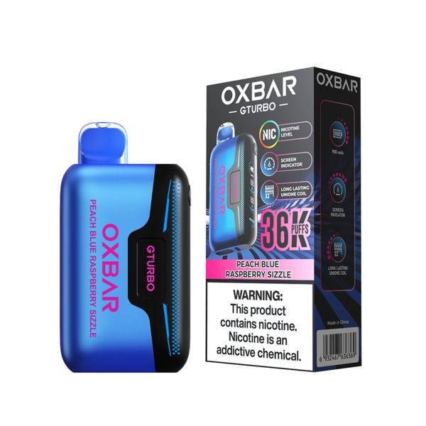 Oxbar Gturbo 36000 Puffs Peach Blue Raspberry Sizzle