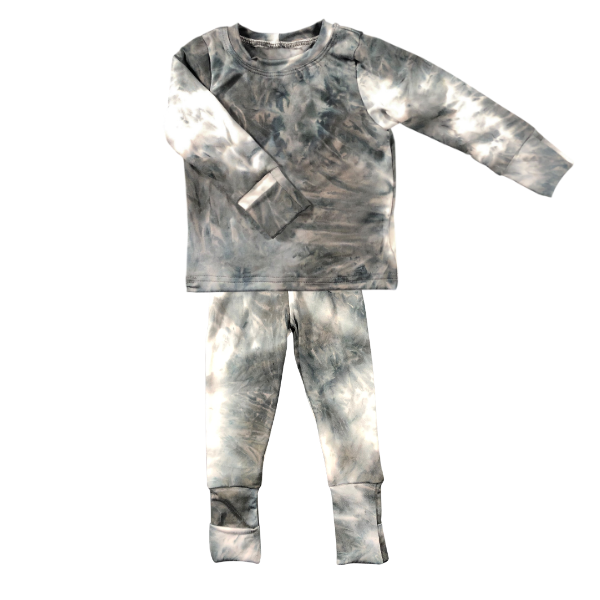Baby/Toddler/Kids Pajamas - Foldover Cuffs -Black Tie Dye