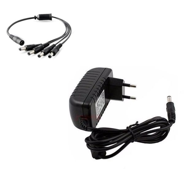 Security Camera 2A 12V CCTV Camera Power Supply with 1-4 Splitter