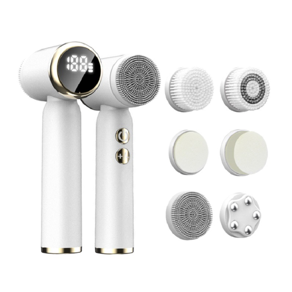 Electric Facial Cleansing Device Set with Silicone Face Brushes