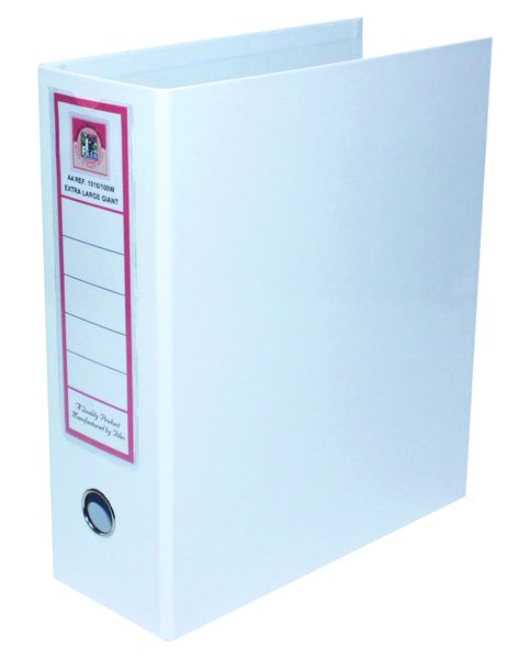 Files 2 Pack Extra Large Giant Lever Arch Files - White