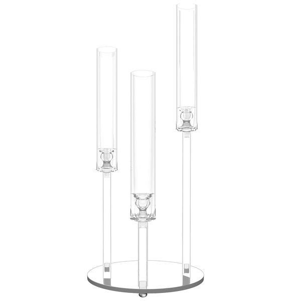 3 Heads Glass Round Candle Holder
