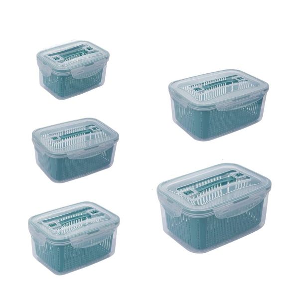 5 Pack Stackable Refrigerator Fruit and Vegetable Container