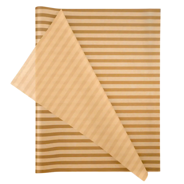 Wrapping Tissue Paper - 25 Sheets Eco-friendly &amp; Recyclable - Gold Stripe