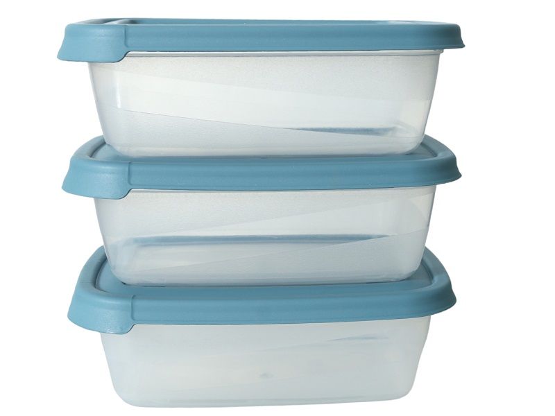 Storage Box Rectangular 3pc with Lid Blue