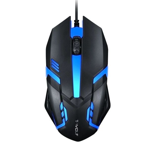 T-WOLF V1 colorful light business office wired mouse