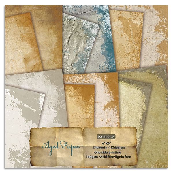 Small Scrapbooking and Craft Paper Set (Vintage) (24 Sheets)