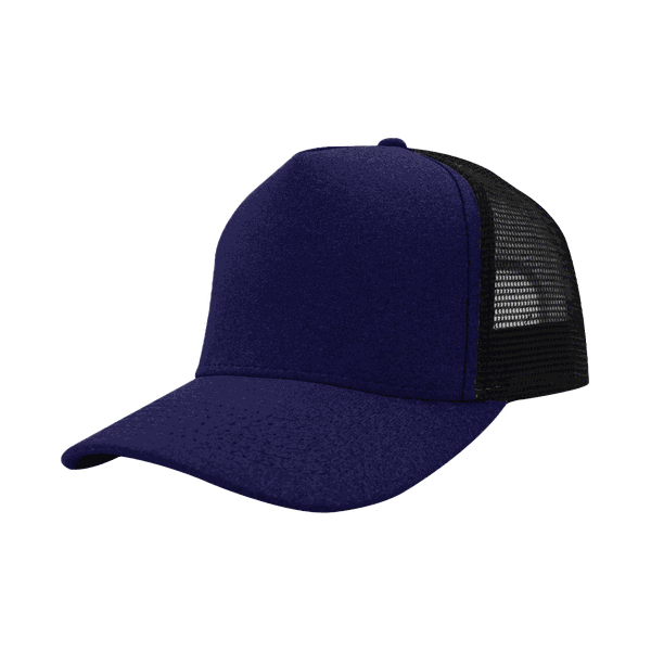 Rebound Blue and Black Jersey Trucker Peak Cap Hat One Size Fits All