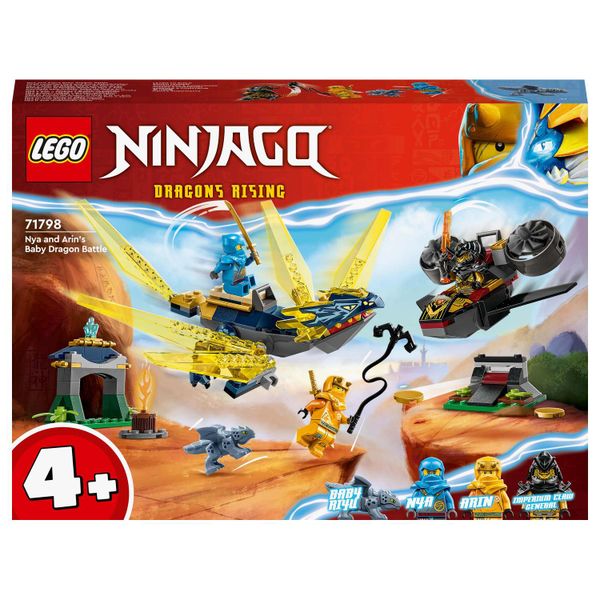 LEGO® NINJAGO® Nya and Arin’s Baby Dragon Battle 71798 Building Toy Set (157 Pieces)