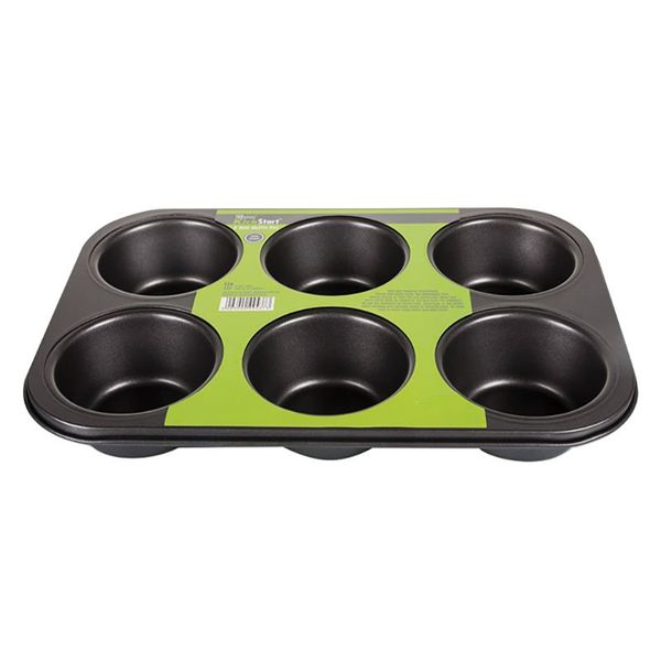 Muffin Tray - Kitchen Accessories - Non-Stick - Black - Metal - 6 Hole