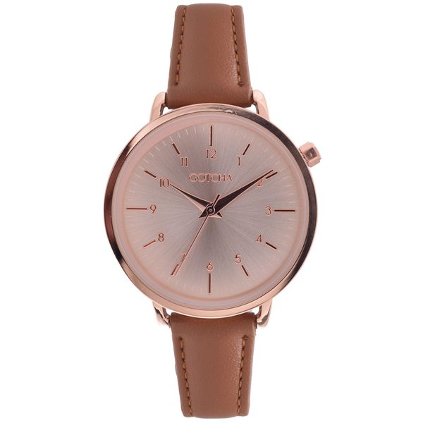 Gotcha Rosegold &amp; Tan Sun-Kissed Watch - Ladies