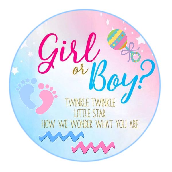 Girl and Boy Round Wooden Vinyl Signage 40CM