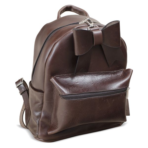 Genuine Leather laptop backpack with bow - Large 17