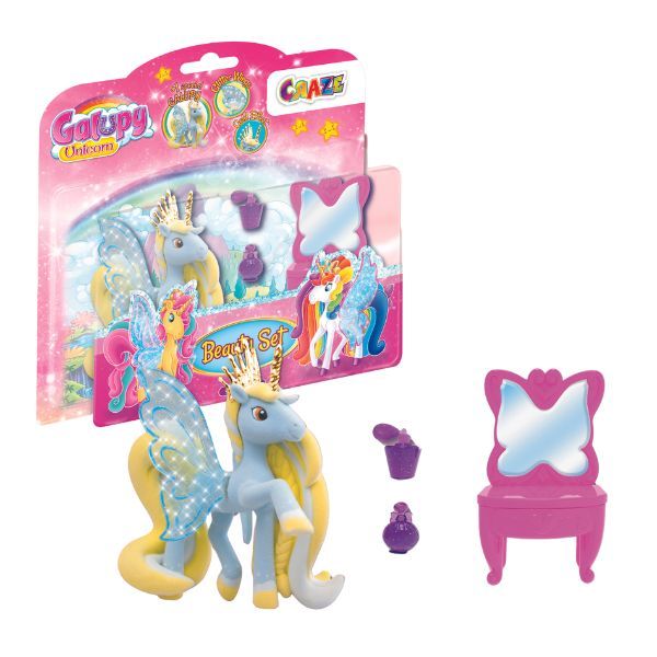 Galupy Unicorn Beauty Play set with Unicorn, Dressing Table and Accessories