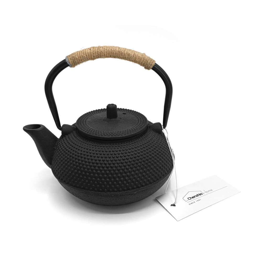 Chenshia Oriental Vintage Stovetop Cast Iron Teapot and Infuser Black 600ml