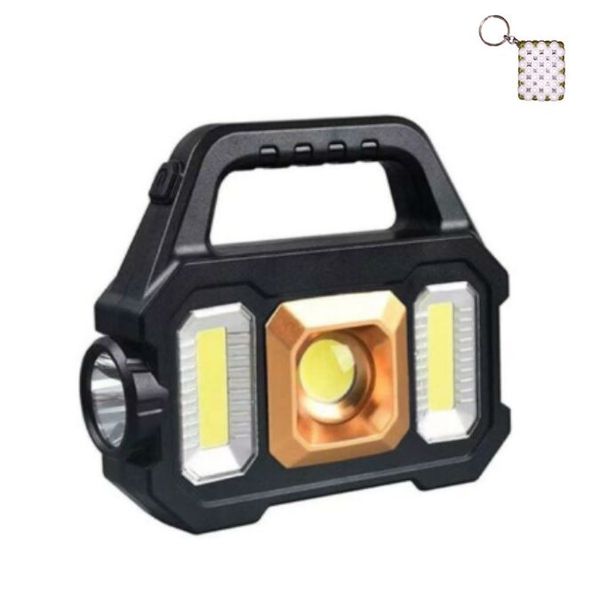 FA-2205B Black Multifunctional Portable Solar Powered Lamp And A Keyholder