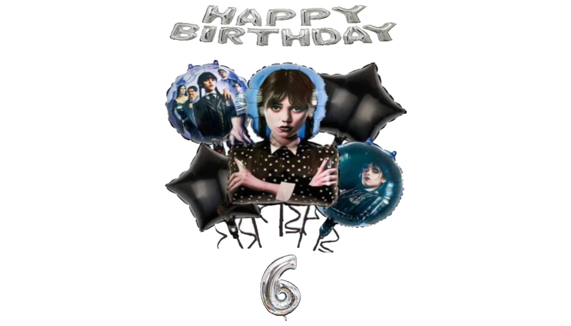 Wednesday Happy Birthday Balloon Set 6 Years