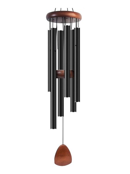 Black Metal Wind Chime for Outdoor Garden and Patio