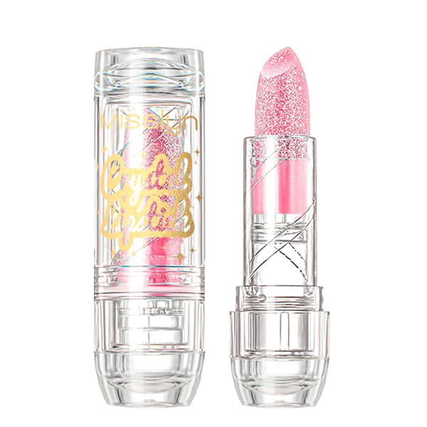 Misslyn Makeup Shimmer Diamond Hydrating Moisturize Lipstick Rose Pink
