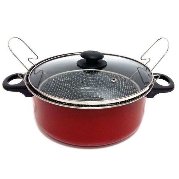 3-in-1 Non-Stick Cooking Pot / Fryer with Basket and Lid
