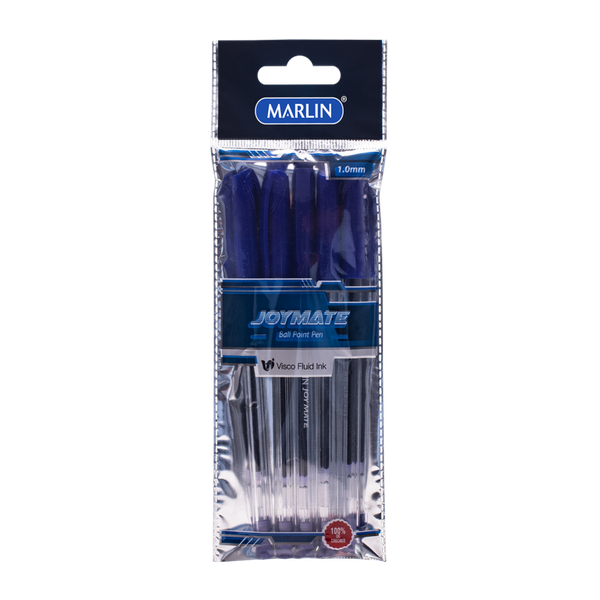Marlin - 5 JOYMATE Ballpoint Pens Medium Point 1.0mm - Blue (Pack Of 12)