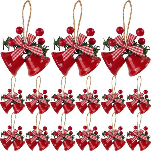 15Pcs Christmas Bell Ornaments Xmas Tree Hanging Jingle Bells Decorations