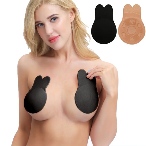 Edendiva's Strapless Rabbit Ear Breast Self Adhesive Nipple Cover - Black