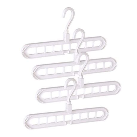 4 Pack Magic Plastic Hanger Space Saving Hangers Closet Space Saver Hanger  Organizer Multi Hangers Clothes Hanger Sturdy Plastic for Heavy Clothes 