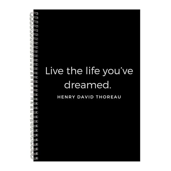 Live A4 Notebook Spiral Lined Motivational Sayings Graphic Notepad Gift 169