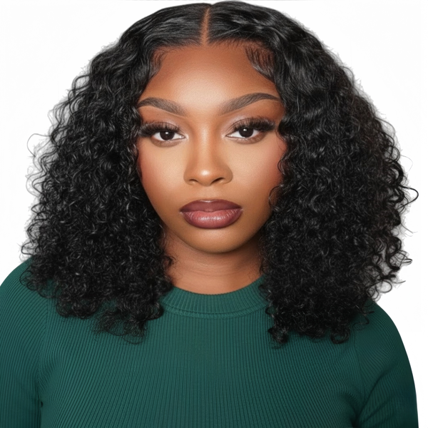 Marigold 14 inch Water Wave Wig - Human Hair with 13x4 Lace Front