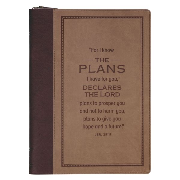 Executive Portfolio Folder with Zip - For I Know the Plans, Faux Leather