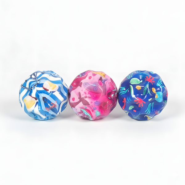 Bouncing Marine Animal Design Theme Balls Kids Toys - 3 Pack