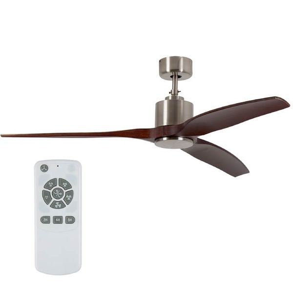 Eurolux 3 Blade Dark Wood &amp; Satin Chrome Fan