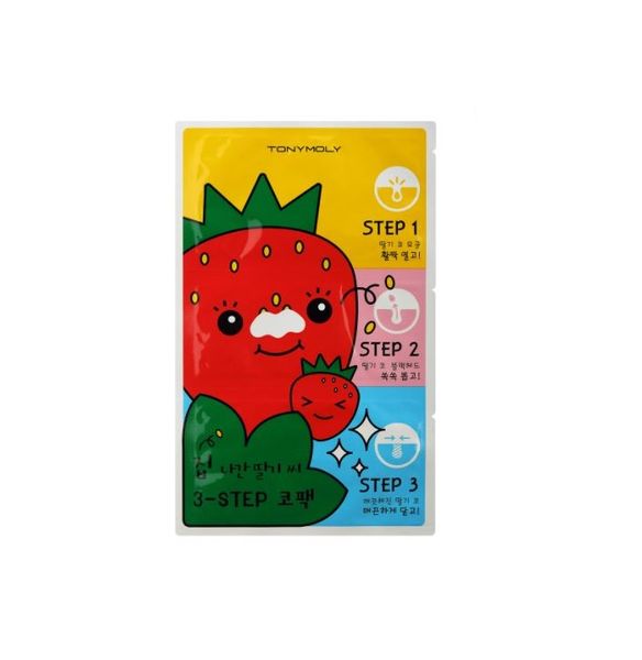 TonyMoly - Runaway Strawberry Seeds 3-Step Nose Pack (Parallel Import)