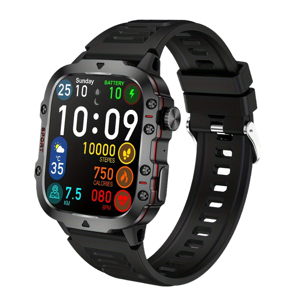 QX11 Rugged Military Smartwatch Android/iPhone Fitness Tracker