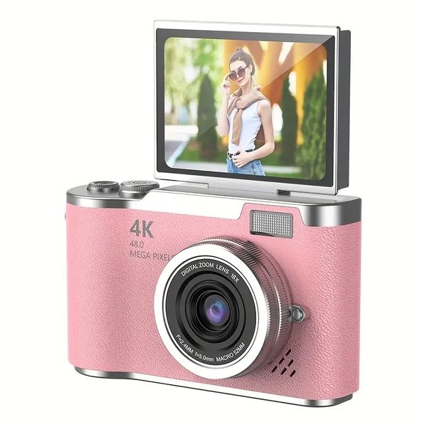 4K 1080P HD Digital Camera 2.4" Flip Over Display Screen 8X Zoom Anti Shake