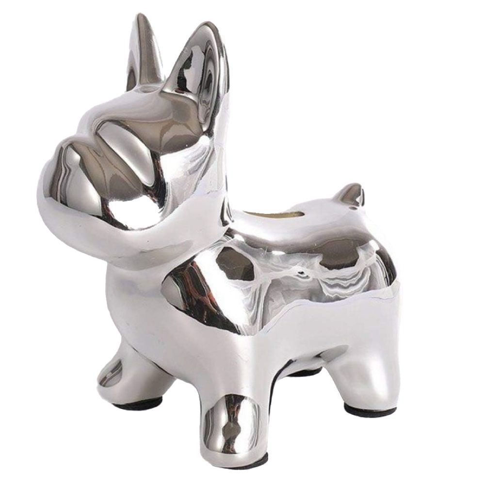 Jelimate Nordic Electroplating Dog Mannequin Pet Ornament Colorful Animal French Bulldog Puppy Piggy Bank European Luxury Living Room Study Hotel TV Wine Cabinet Office Home Decoration