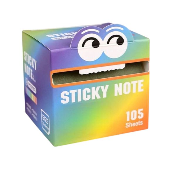 105 Piece Pearlescent Transparent Sticky Notes - Kawaii Rainbow Gradient