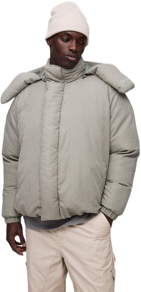 boohooMAN - Men's Extreme Heavy Padded Hooded Puffer Coat - Stone