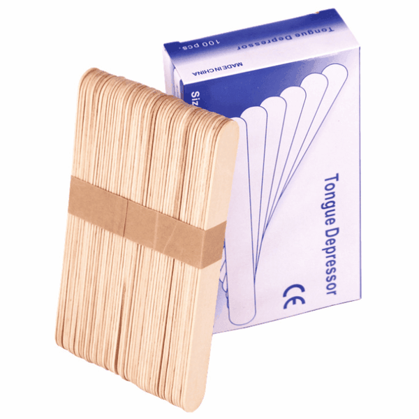 Disposable Wooden Wax Spatula / Tongue Depressor - 15 x 1.8 cm - 100 Pack