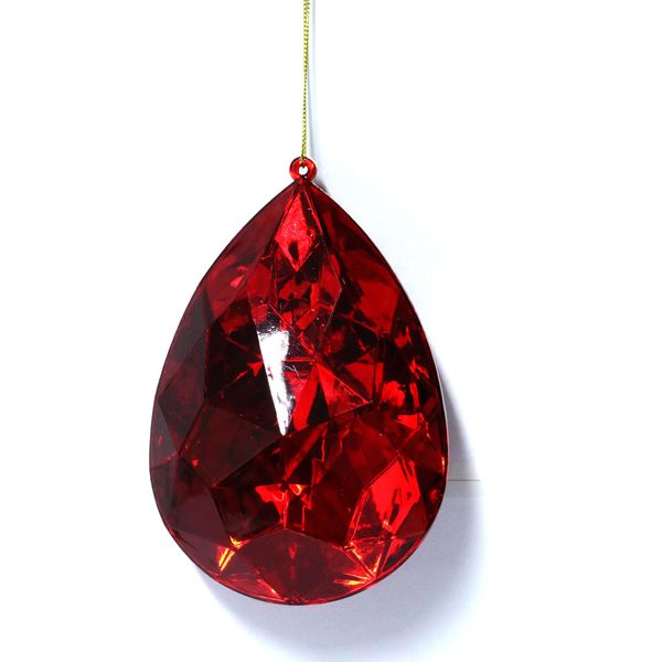 Elegant Red Drop Hanging Ornament - Jewel-Tone Christmas Tree Accent
