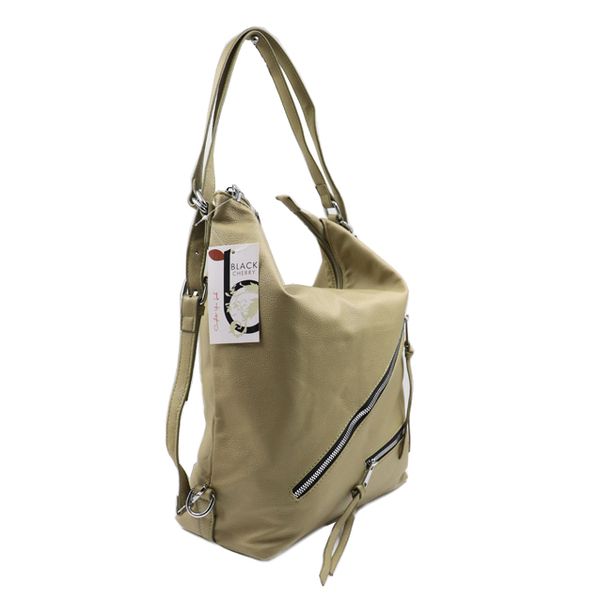 Blackcherry Front Zip Detail Hobo Bag
