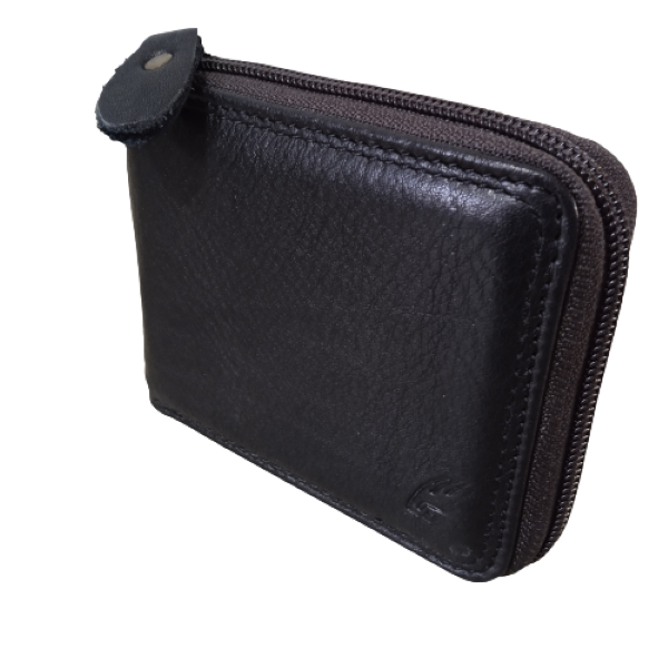 Men's Premium Quality Genuine Leather Zip Around Bifold Wallet - Tan
