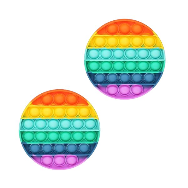 Fidget Toys - It Washable Reusable Fidget Toy - Rainbow Circle - 2 Pack