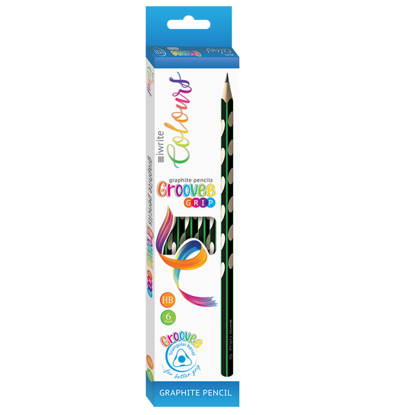 iWrite Colours Groovee Grip Graphite Pencils - Box of 6
